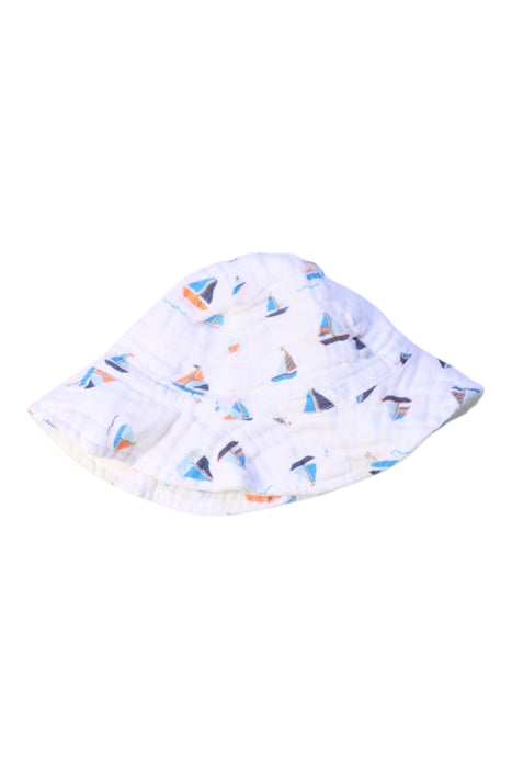 A White Sun Hats from Angel Dear in size 6-12M for neutral. (Front View)