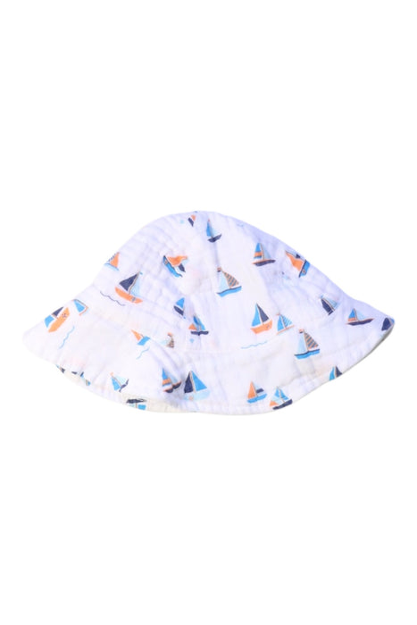 A White Sun Hats from Angel Dear in size 6-12M for neutral. (Back View)