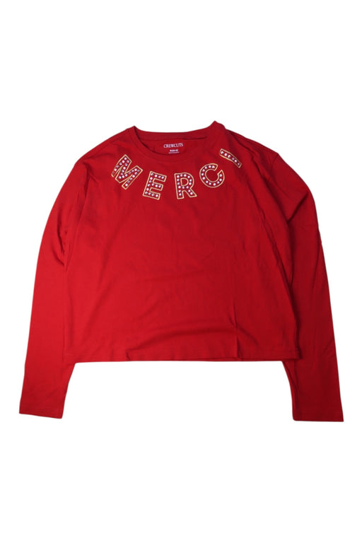 A Red Long Sleeve Tops from Crewcuts in size 12Y for girl. (Front View)