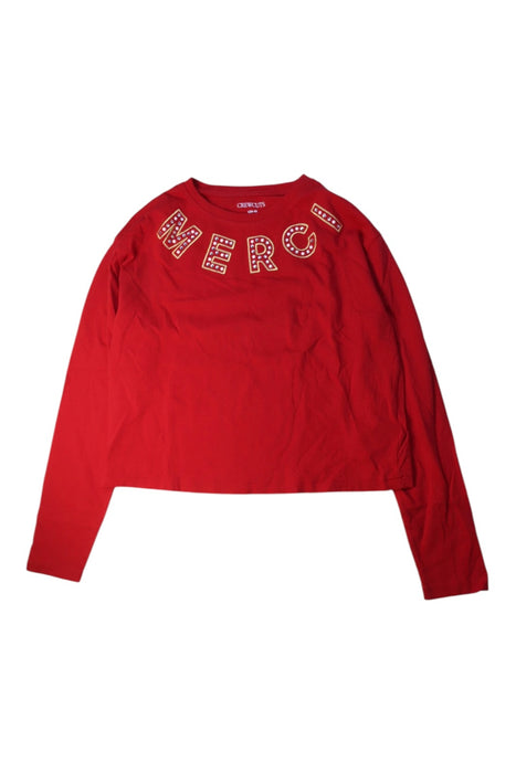 A Red Long Sleeve Tops from Crewcuts in size 10Y for girl. (Front View)