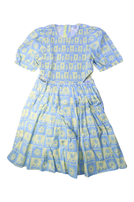 A Blue Short Sleeve Dresses from Seed in size 12Y for girl. (Front View)