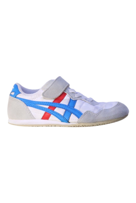 A Blue Sneakers from Onitsuka Tiger in size 5T for boy. (Front View)