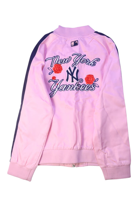 A Pink Lightweight Jackets from MLB in size 9Y for girl. (Back View)