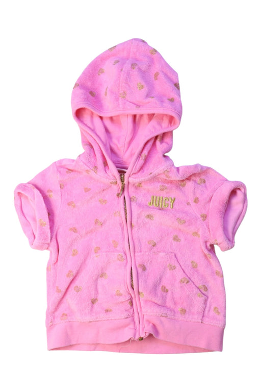 A Pink Zippered Sweatshirts from Juicy Couture in size 3T for girl. (Front View)