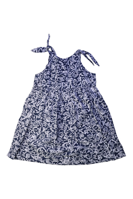 A Navy Sleeveless Dresses from By the Sea in size 4T for girl. (Back View)