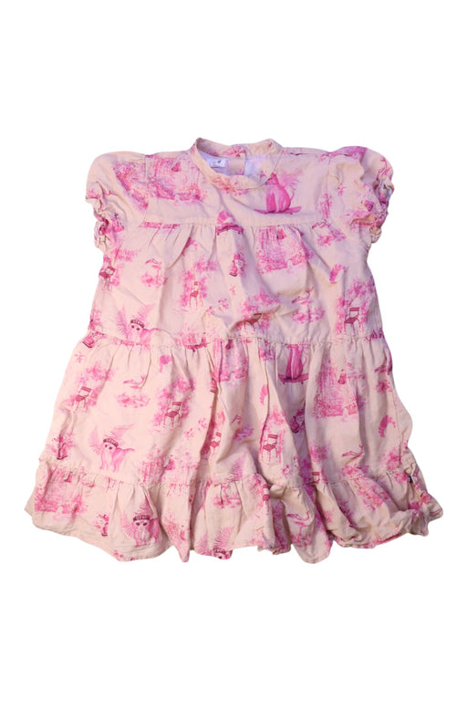 A Pink Short Sleeve Dresses from Oeuf in size 5T for girl. (Front View)