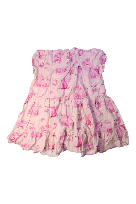 A Pink Short Sleeve Dresses from Oeuf in size 5T for girl. (Back View)