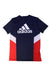 A Navy Short Sleeve T Shirts from Adidas in size 11Y for boy. (Front View)