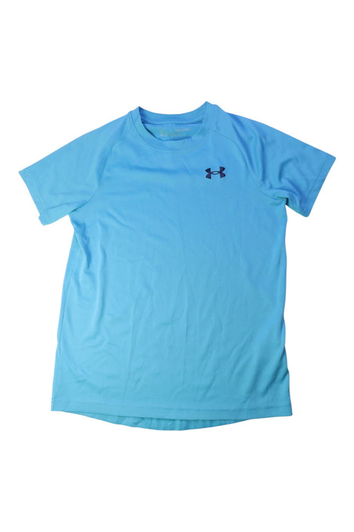 A Blue Short Sleeve T Shirts from Under Armour in size 10Y for boy. (Front View)