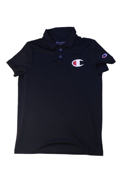 A Navy Short Sleeve Polos from Champion in size 10Y for boy. (Front View)