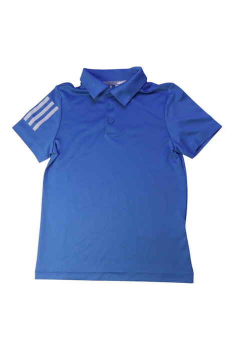 A Blue Short Sleeve Polos from Adidas in size 7Y for boy. (Front View)