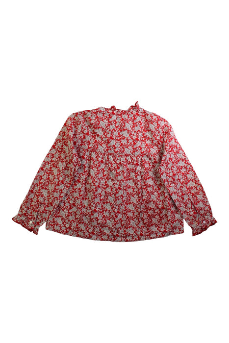 A Red Long Sleeve Shirts from Cyrillus in size 6T for girl. (Back View)