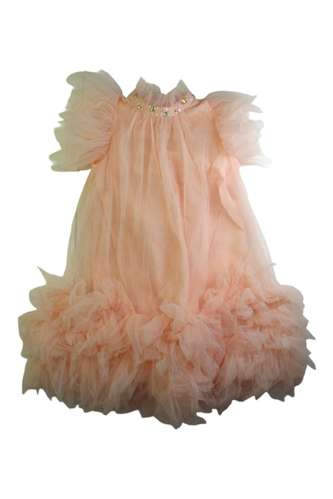 A Peach Sleeveless Dresses from Tutu Du Monde in size 6T for girl. (Front View)