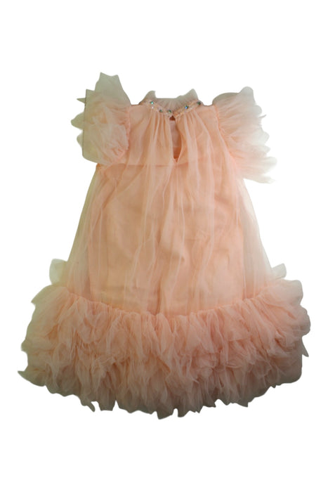 A Peach Sleeveless Dresses from Tutu Du Monde in size 6T for girl. (Back View)