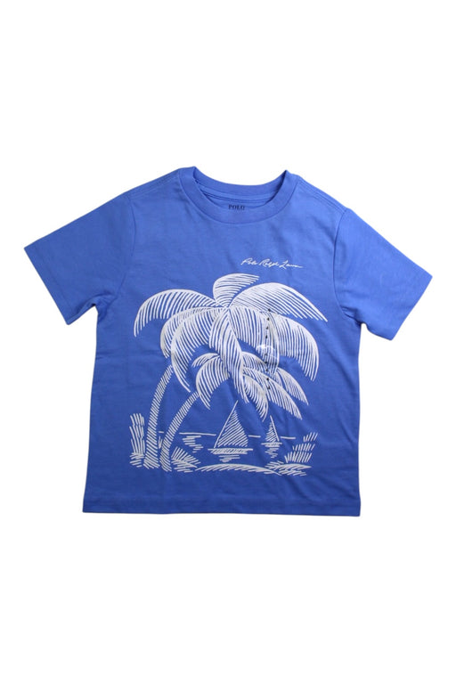 A Blue Short Sleeve T Shirts from Polo Ralph Lauren in size 4T for boy. (Front View)