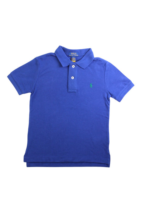 A Blue Short Sleeve Polos from Polo Ralph Lauren in size 5T for boy. (Front View)