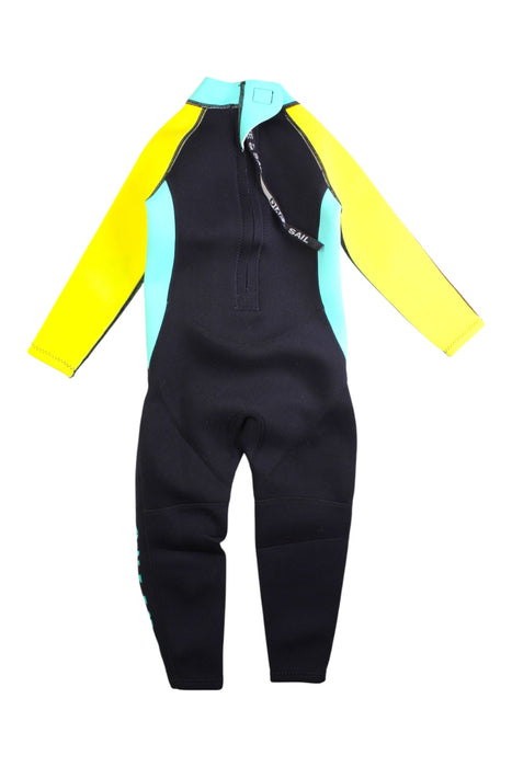 A Black Wetsuits from Dive & Sail in size 4T for neutral. (Back View)