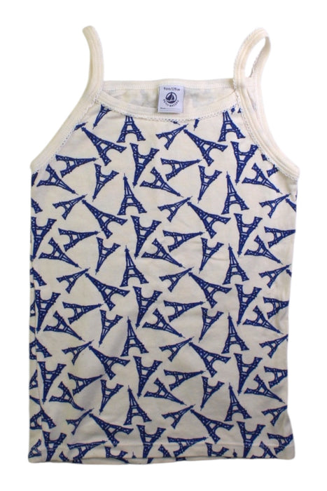 A Blue Sleeveless Tops from Petit Bateau in size 8Y for girl. (Front View)