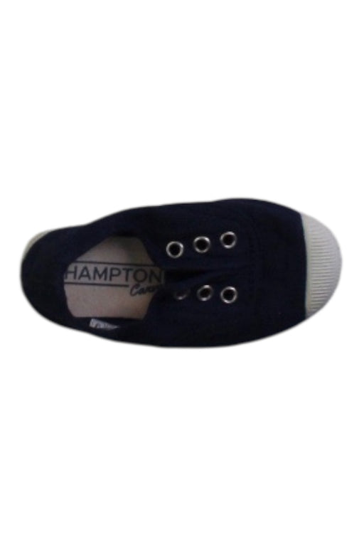 A Navy Slip Ons from Hampton Canvas in size 18-24M for boy. (Front View)