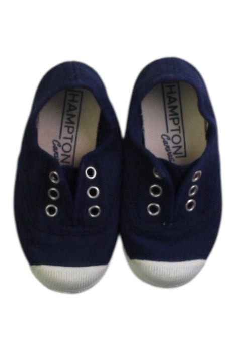 A Navy Slip Ons from Hampton Canvas in size 18-24M for boy. (Back View)