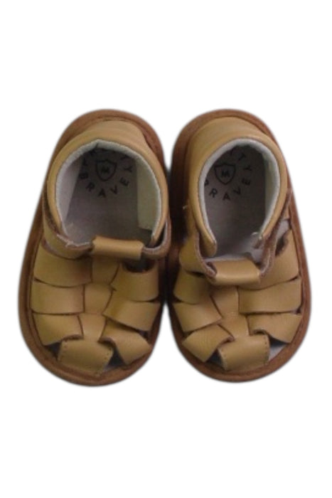 A Brown Sandals from Pretty Brave in size 6-12M for boy. (Back View)