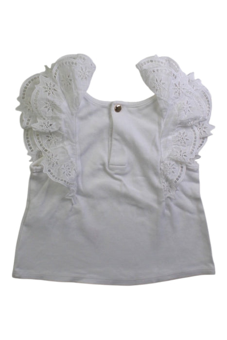 A White Sleeveless Tops from Chloe in size 6-12M for girl. (Back View)