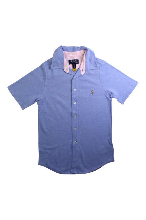 A Blue Short Sleeve Shirts from Polo Ralph Lauren in size 8Y for boy. (Front View)