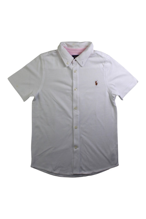 A White Short Sleeve Shirts from Polo Ralph Lauren in size 6T for boy. (Front View)