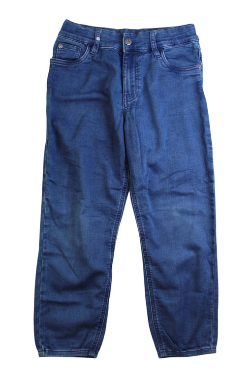 A Blue Jeans from Petit Bateau in size 8Y for boy. (Front View)
