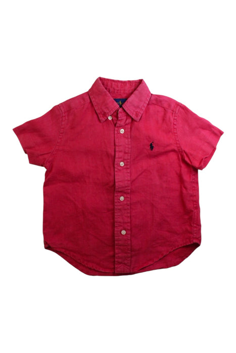 A Red Short Sleeve Shirts from Ralph Lauren in size 2T for boy. (Front View)