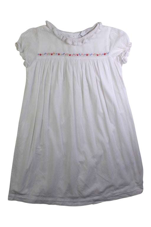 A White Short Sleeve Dresses from The Little White Company in size 5T for girl. (Front View)