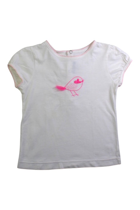 A White Short Sleeve Tops from Jacadi in size 3T for girl. (Front View)