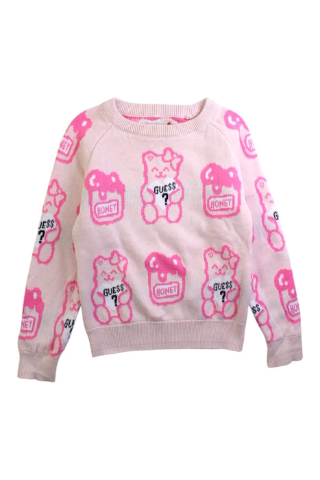 A Pink Crewneck Sweatshirts from Guess in size 2T for girl. (Front View)