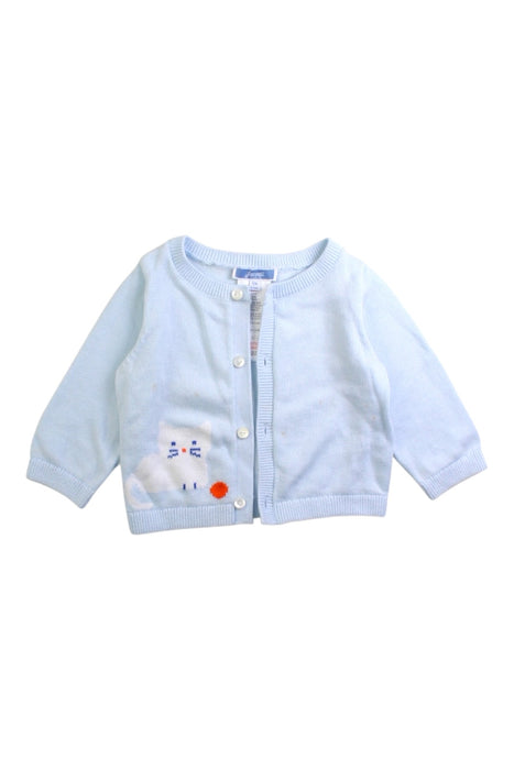 A Blue Cardigans from Jacadi in size 3-6M for girl. (Front View)