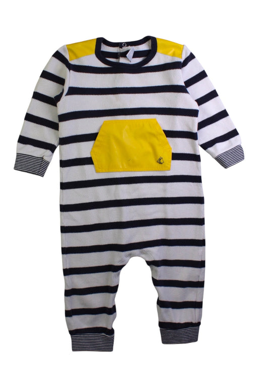A Navy Long Sleeve Rompers from Petit Bateau in size 2T for boy. (Front View)