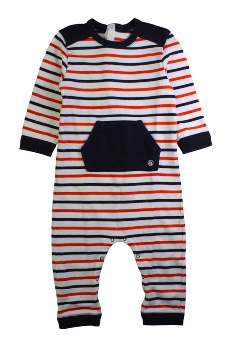 A Navy Long Sleeve Rompers from Petit Bateau in size 2T for boy. (Front View)