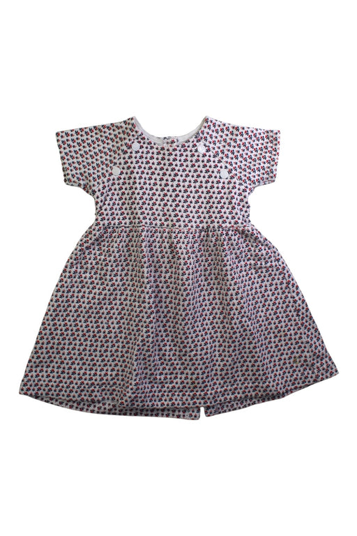 A Red Short Sleeve Dresses from Petit Bateau in size 3T for girl. (Front View)