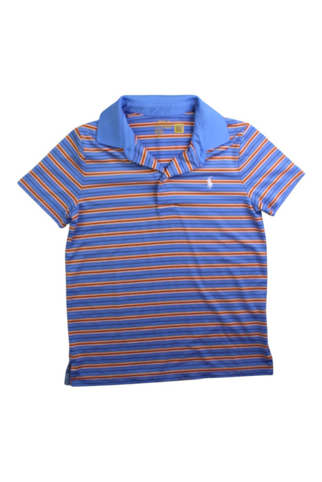 A Blue Short Sleeve Polos from Polo Ralph Lauren in size 5T for boy. (Front View)