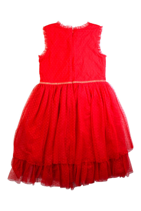 A Red Sleeveless Dresses from Boden in size 7Y for girl. (Back View)