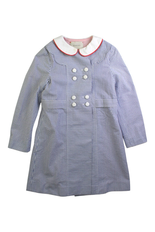 A Blue Long Sleeve Dresses from Gucci in size 6T for girl. (Front View)