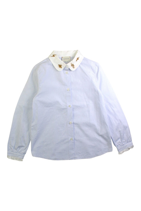 A Blue Long Sleeve Shirts from Gucci in size 8Y for girl. (Front View)