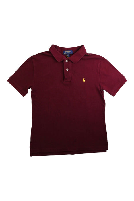 A Burgundy Short Sleeve Polos from Polo Ralph Lauren in size 10Y for boy. (Front View)