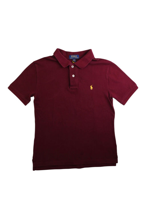 A Burgundy Short Sleeve Polos from Polo Ralph Lauren in size 10Y for boy. (Front View)