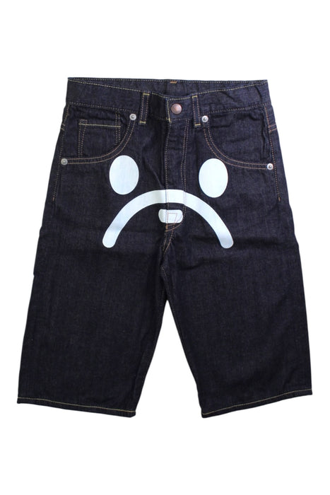 A Navy Shorts from BAPE KIDS in size 7Y for neutral. (Front View)