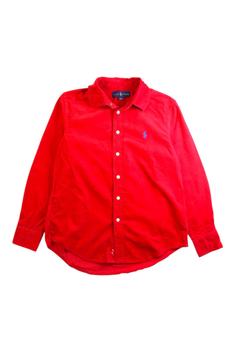 A Red Long Sleeve Shirts from Polo Ralph Lauren in size 10Y for boy. (Front View)