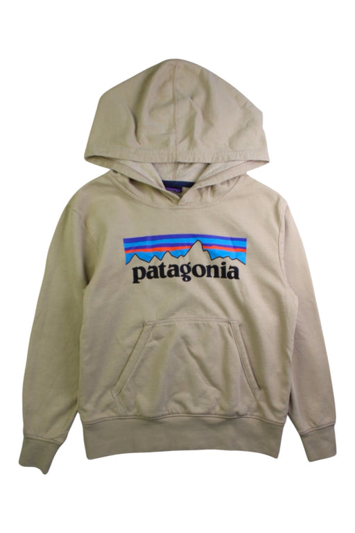 A Beige Hooded Sweatshirts from Patagonia in size 7Y for neutral. (Front View)