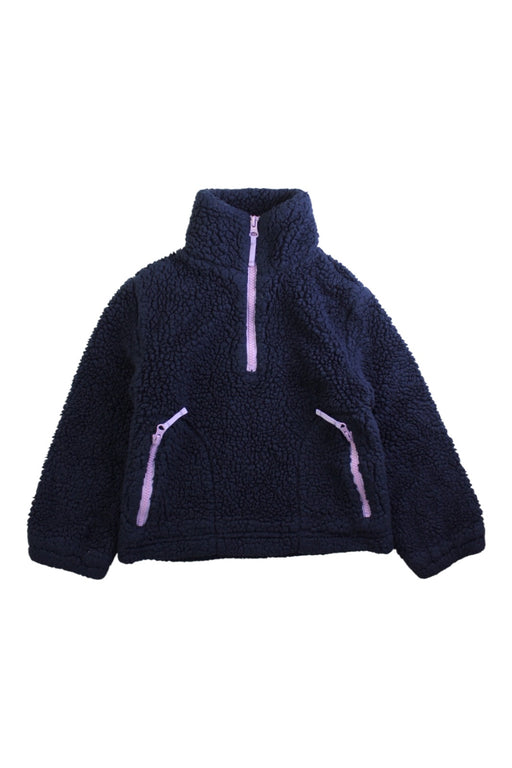 A Navy Zippered Sweatshirts from Crewcuts in size 4T for girl. (Front View)