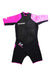 A Black Wetsuits from Aquasport in size 4T for girl. (Front View)