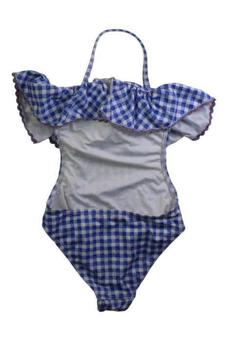 A Blue Swimsuits from Monnalisa in size 4T for girl. (Back View)