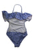 A Blue Swimsuits from Monnalisa in size 4T for girl. (Back View)